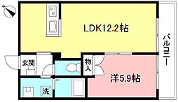 ルース・コレッタ 2階1LDKの間取り