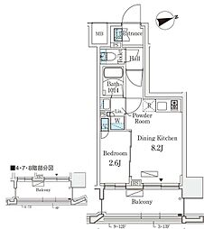 リビオメゾン御茶ノ水EAST 1LDKの間取図画像