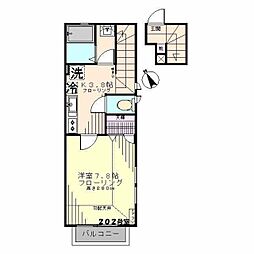ウィスタリア・KA 1Kの間取図画像