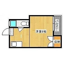 コーポ荒戸 1Kの間取図画像