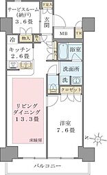 Brilliaist東雲キャナルコート 1SLDKの間取図画像