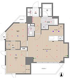 ドゥーエ東池袋 9階2LDKの間取り