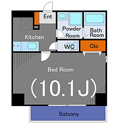 遊楽の杜 4階1Kの間取り
