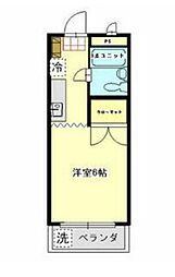 ロイヤル稲城 1階1Kの間取り