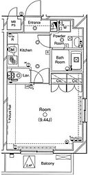 レジオス世田谷尾山台 3階1Kの間取り