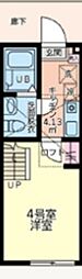 エバーグラス本厚木 1Kの間取図画像