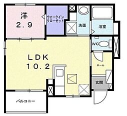 さくらガーデン 1LDKの間取図画像