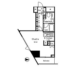 MFPRコート目黒南 1Kの間取図画像
