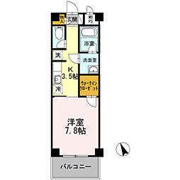 二子レジデンス 1Kの間取図画像