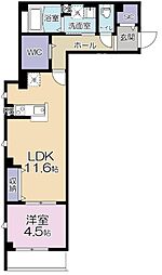 Belle Foret ＆ Riziere 4階1LDKの間取り