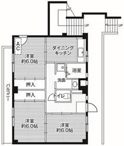 ビレッジハウス秋多1号棟 ｜東京都あきる野市二宮(賃貸マンション3DK・1階・57.96㎡)の写真 その2