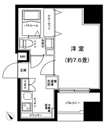 アイルプレミアム千駄木 1Kの間取図画像