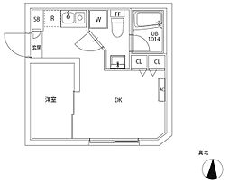Ludens平和島II 1DKの間取図画像