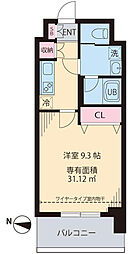 桜森スクエア3 1Kの間取図画像
