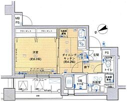 メインステージ上野 1DKの間取図画像
