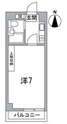クレシェンド鷺宮 2階1Kの間取り
