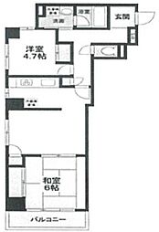 フェリーチェお茶の水 8階2LDKの間取り