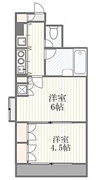 Berth 4階2Kの間取り