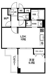 フォルテ中野坂上 1LDKの間取図画像