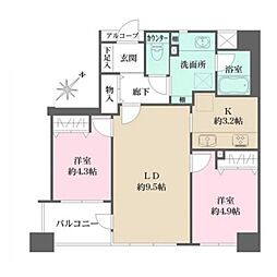 ルミネ東京ベイフロント 2LDKの間取図画像