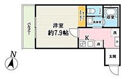 グレース・アオイ 1Kの間取図画像