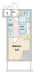プラウドフラット神楽坂2 1Kの間取図画像