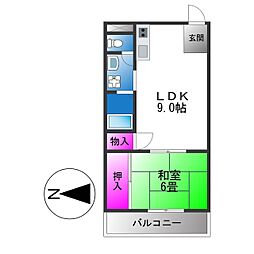 M'プラザ菱江 1LDKの間取図画像