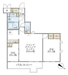 ビューテラス茗荷谷 2LDKの間取図画像