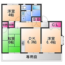 リヴェルテ1番館 3DKの間取図画像