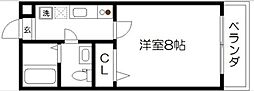 アークリード今出川大宮 1Kの間取図画像
