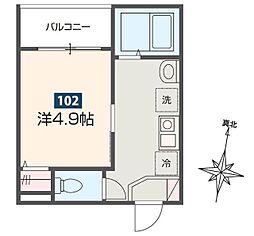MELDIA西川口II 1階1Kの間取り