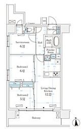 ハビテ本厚木 2SLDKの間取図画像