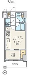 クレストコート北千住レジデンス 1LDKの間取図画像