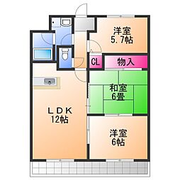 エントピア福泉 3LDKの間取図画像