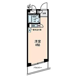 キャッスル日野台 ワンルームの間取図画像