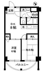 滝野川フラワーハイツ 2DKの間取図画像