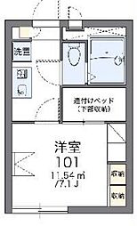 レオパレスワールド寒風台 1Kの間取図画像