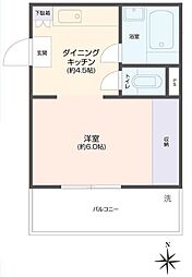 目白グローリーマンション 1DKの間取図画像