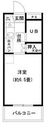 トラストビラ住吉 ワンルームの間取図画像