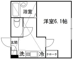 グローブ練馬桜台 2階1Kの間取り