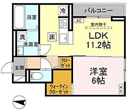 ソレイユ・イースト 1LDKの間取図画像