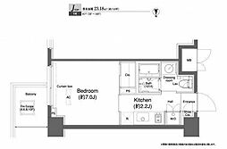 プラウドフラット横浜 1Kの間取図画像