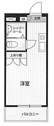 メゾン・ド・ルメード ワンルームの間取図画像