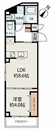 コネクトパークヒルズ新田町 1LDKの間取図画像