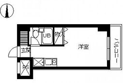 スカイコート西川口8 ワンルームの間取図画像