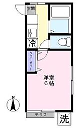ちとせ荘 1Kの間取図画像