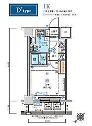 LIVCITY横濱ヒルサイドテラス 1Kの間取図画像