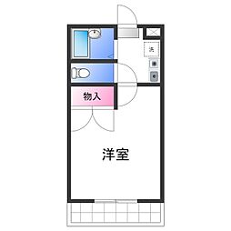 レオパレス二色ノ浜A棟 ワンルームの間取図画像