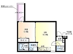 フジパレス東正雀 1LDKの間取図画像