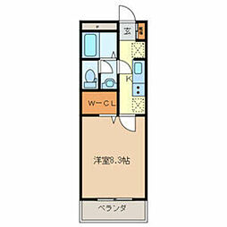 マイシティ上小町 1Kの間取図画像